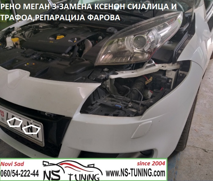 renault megane 3 xenon sijalica d1s philips trafo zamena reparacija fara poliranje novi sad tuning